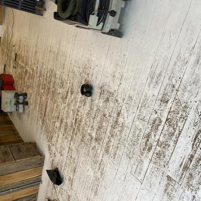 Floorboards before sanding